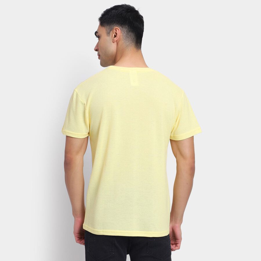 Men's Round Neck Half Sleeves T-Shirt , Yellow, large image number null